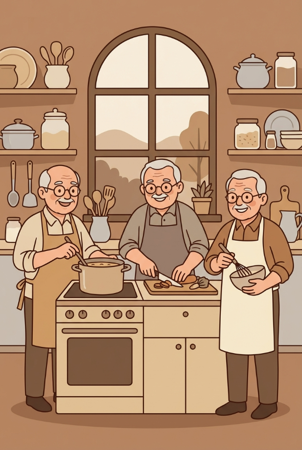 한 끼 해결, 시니어 남성 요리.png